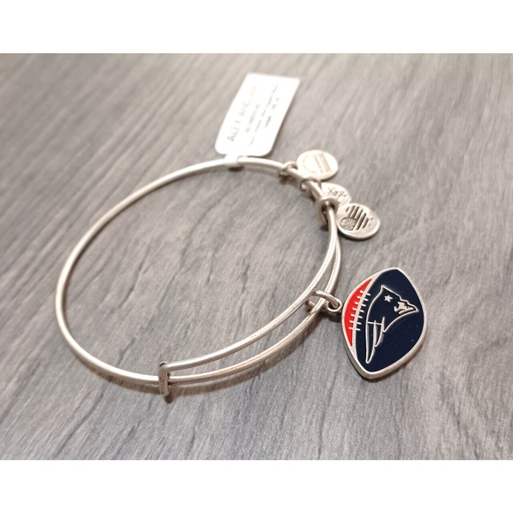 Alex and Ani NFL New England Patriots Charm Silver Bangle Bracelet Sports Fan - Picture 1 of 9